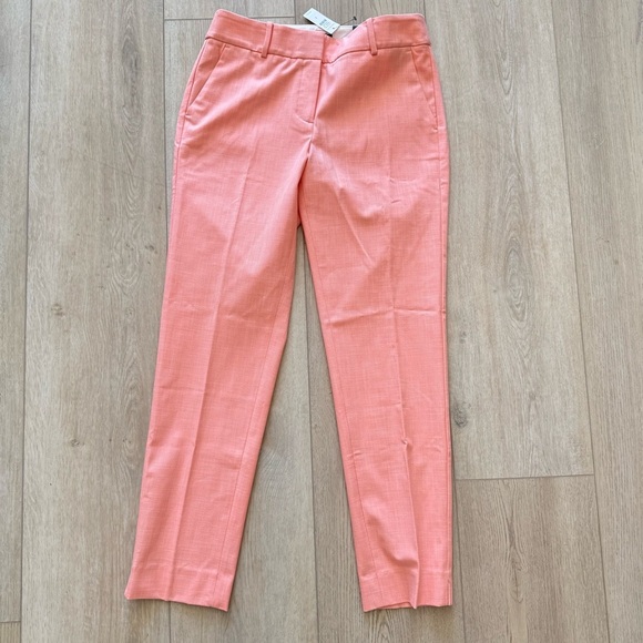 Talbots Hampshire‎ Textured Ankle Pants Straight-Leg Elegant Coral Women's 4 NEW - Picture 3 of 12